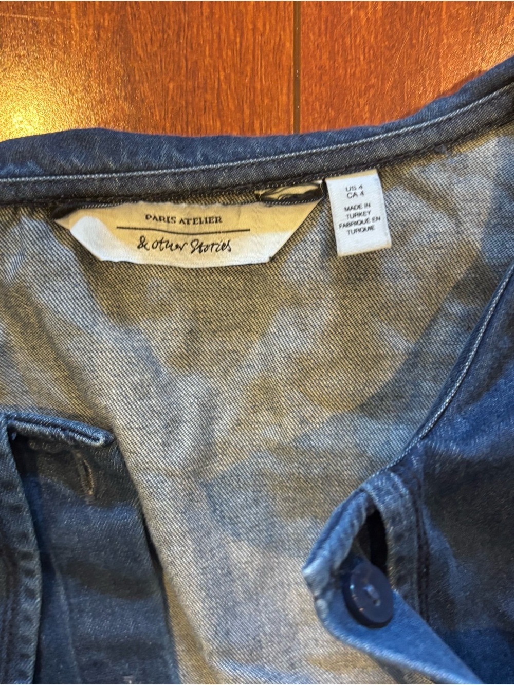 & Other Stories denim embroidered collared button up - Picture 8 of 9